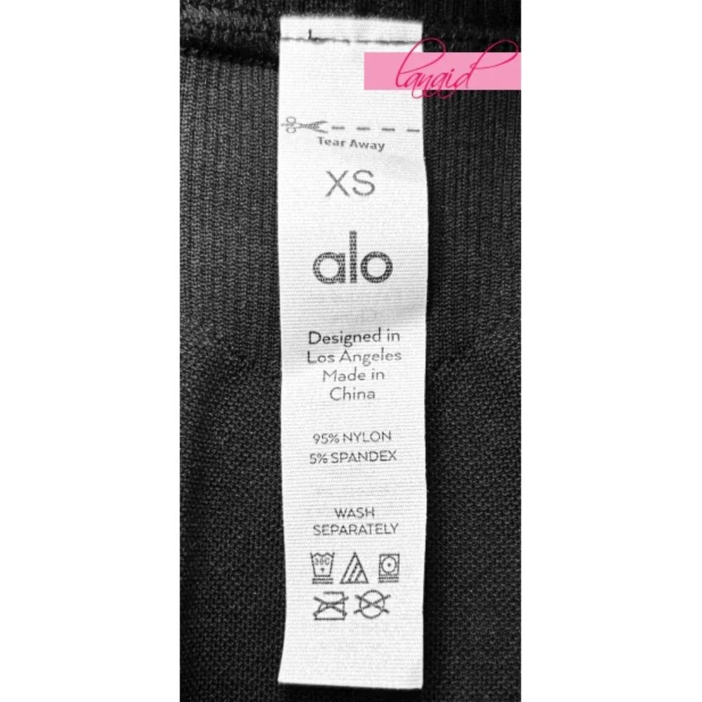Alo Seamless High-Waist Limitless Open Air Shorts Black Edgy Sheer Mesh Cut-Outs